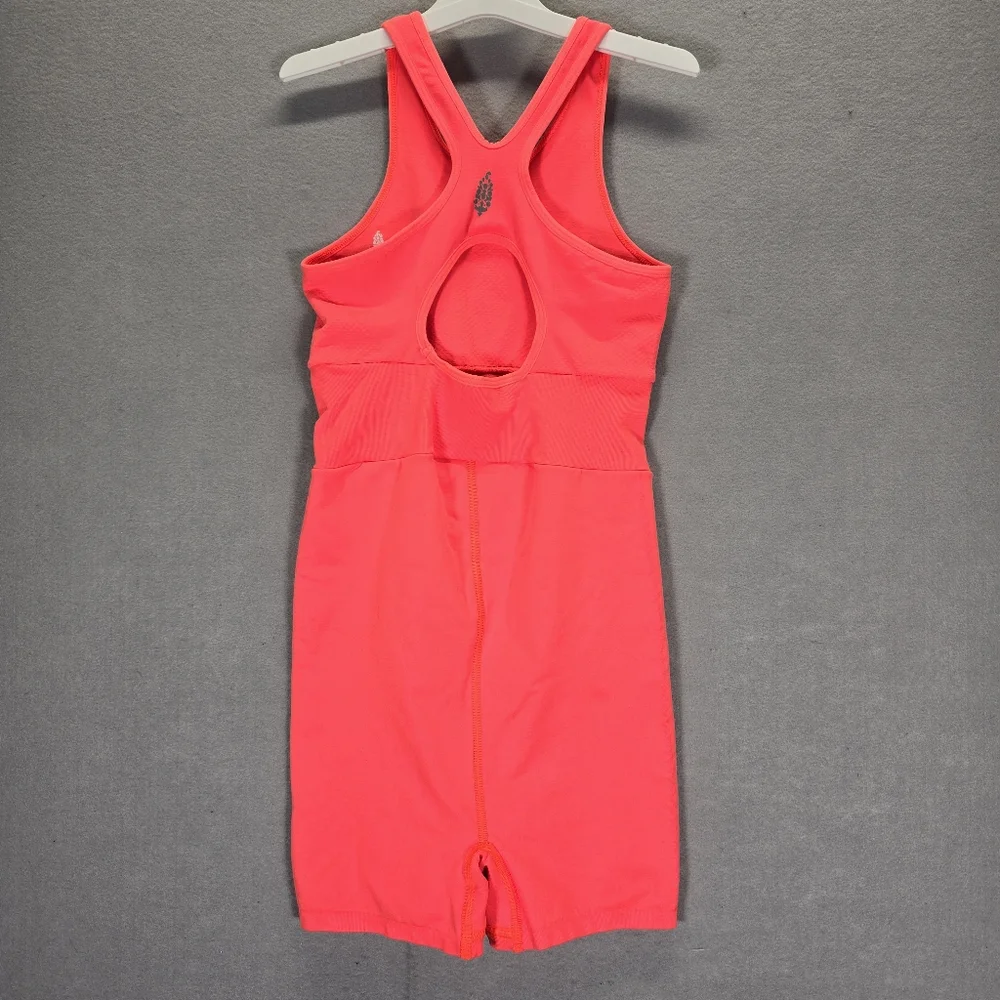 Free People Every Single Time Runsie Neon Coral Sz XS-S New